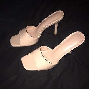 Patten leather tan high heals